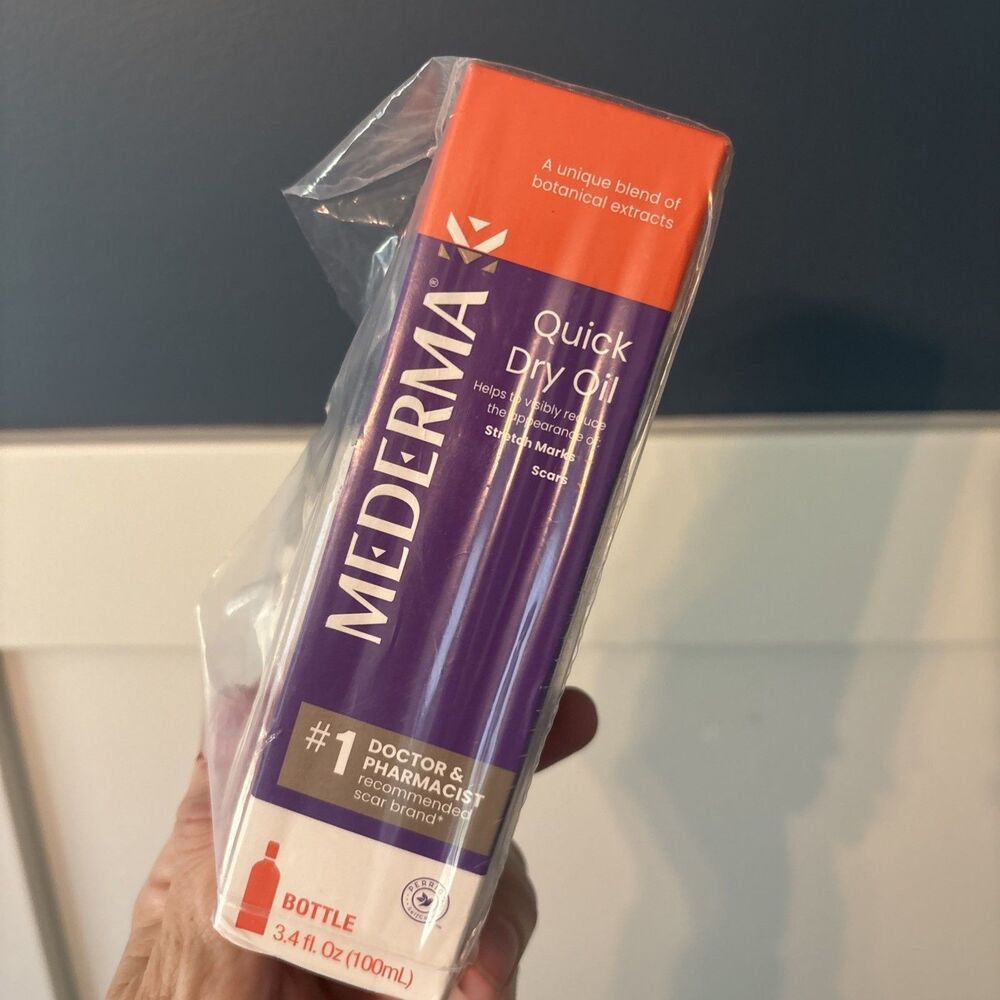 MEDERMA Quick Dry Oil For Stretch Marks & Scars Paraben & Fragrance Free 3.4 Oz
